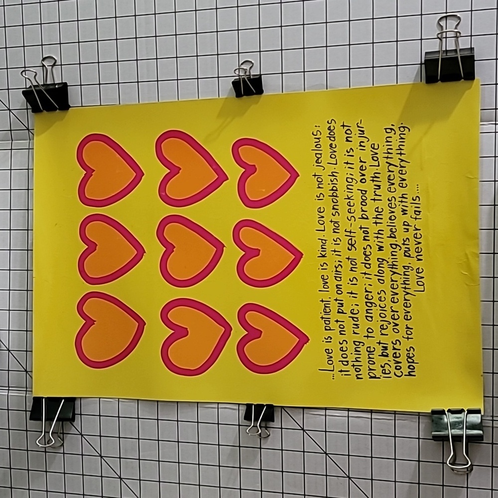 Vintage 1970s Love is Patient, ‎ Love is Kind Poster- Preloved/Laminated #214
